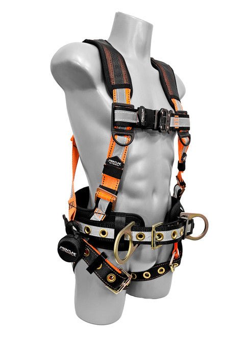 Frontline 100RCTB Combat Reflective Construction Full Body Harness with Tongue Buckle Legs and Trauma Straps 3X/4X - Fire Protection Parts