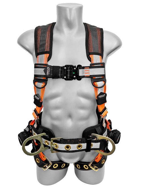 Frontline 100RCTB Combat Reflective Construction Full Body Harness with Tongue Buckle Legs and Trauma Straps 3X/4X - Fire Protection Parts