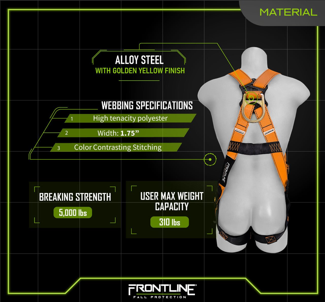 Frontline 100VTB Combat Economy Series Full Body Harness with Tongue Buckle Legs (Uni) Universal - Fire Protection Parts