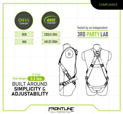 Frontline 100VTB Combat Economy Series Full Body Harness with Tongue Buckle Legs (Uni) Universal - Fire Protection Parts
