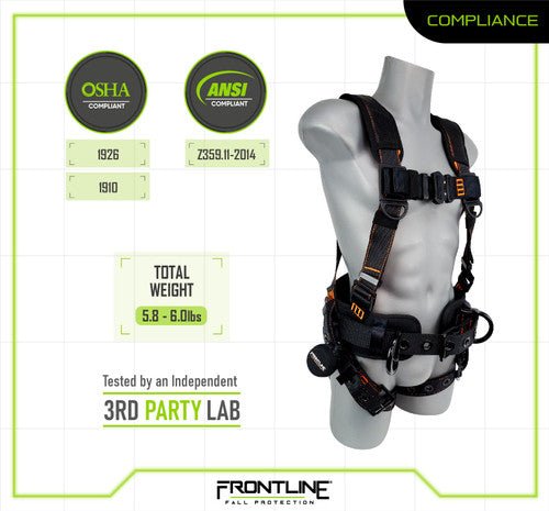 Frontline 110CTB Combat Lite Full Body Harness all Aluminum Hardware and Suspension Trauma Straps XL/2X - Fire Protection Parts