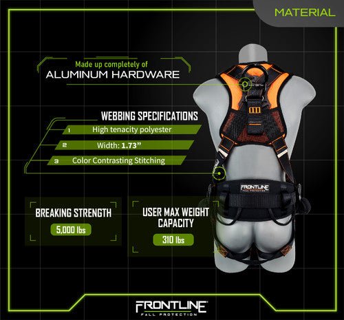 Frontline 110CTB Combat Lite Full Body Harness all Aluminum Hardware and Suspension Trauma Straps XL/2X - Fire Protection Parts