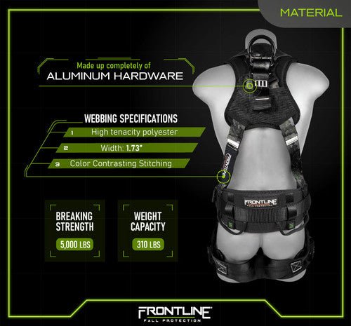 Frontline 110CTB - DC Digital Camo Full Body Harness with Aluminum Hardware and Suspension Trauma Straps S - Fire Protection Parts