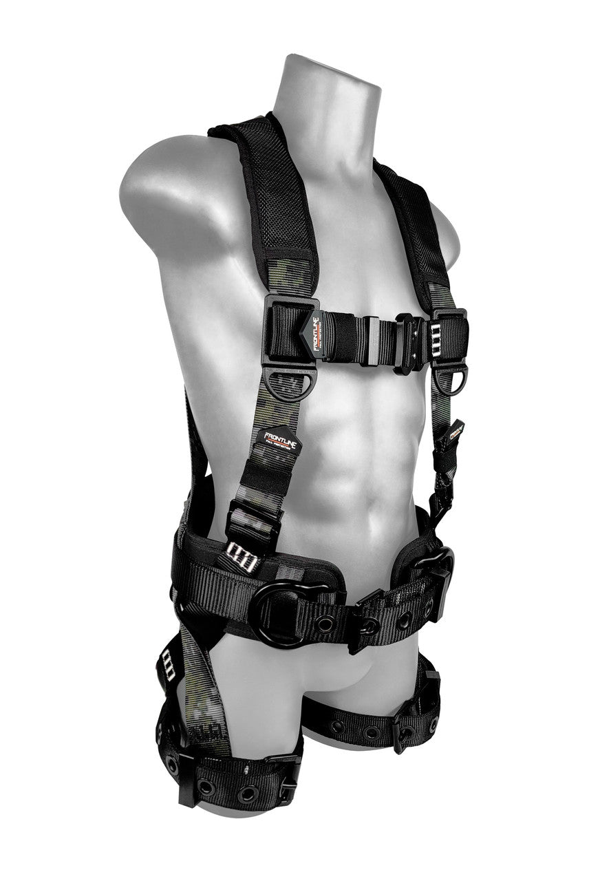 Frontline 110CTB - DC Digital Camo Full Body Harness with Aluminum Hardware and Suspension Trauma Straps XL/2X - Fire Protection Parts
