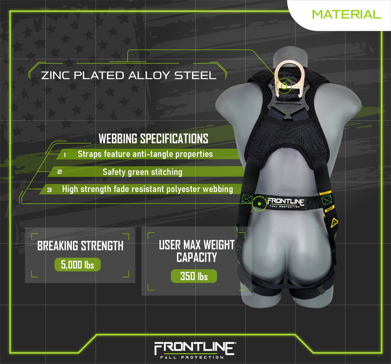 Frontline 310VQC Patriot Vest Style Harness with Airflo and Quick Connect Buckles - Made in USA Universal - Fire Protection Parts