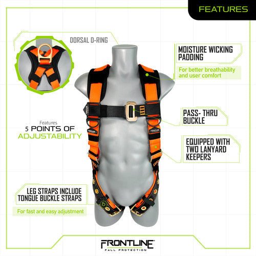Frontline 50VTB Combat Economy Series Full Body Harness with Tongue Buckle Belt 3X/4X - Fire Protection Parts