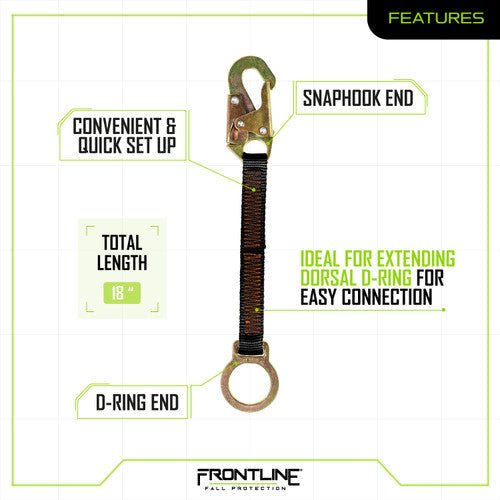 Frontline ACEL18S D - Ring 18" Extension Lanyard - Fire Protection Parts