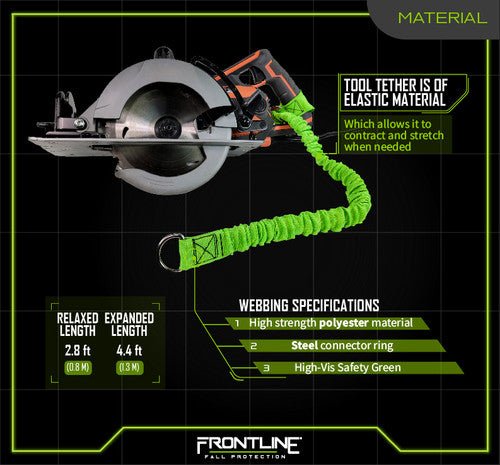 Frontline ACTLS222C ToolGrip 22 lbs Tool Lanyard Cinch with D - Ring - Fire Protection Parts