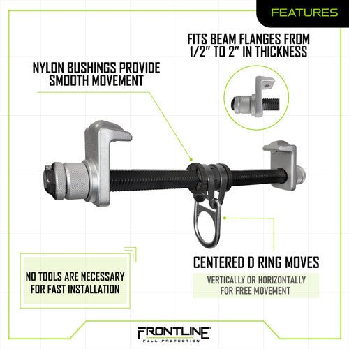 Frontline Aluminum I - Beam Slider Anchor - Fire Protection Parts