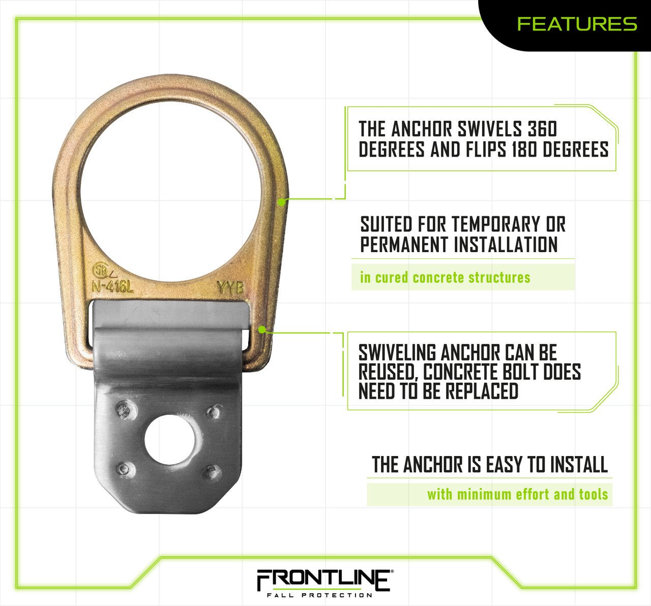 Frontline COB01SW Concrete Swiveling Anchor - Fire Protection Parts