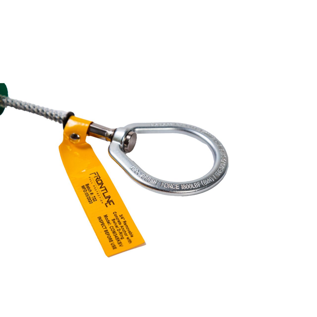 Frontline COB345KSV Reusable 5K Concrete Anchor Bolt with Swiveling D - Ring - Fire Protection Parts