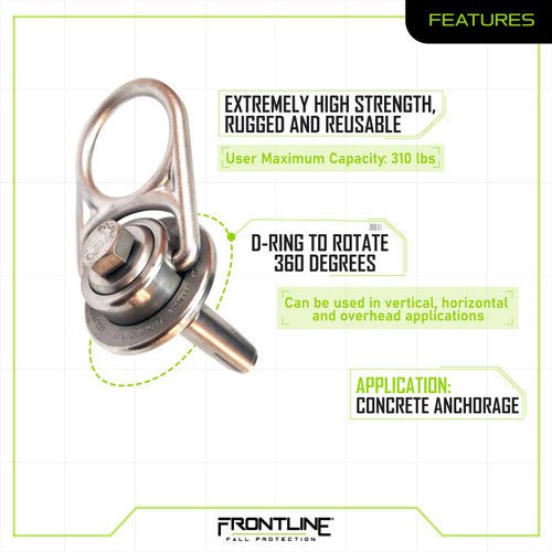 Frontline COM345K - SS MEGA Swivel 5K Stainless Steel Concrete Anchor - Fire Protection Parts