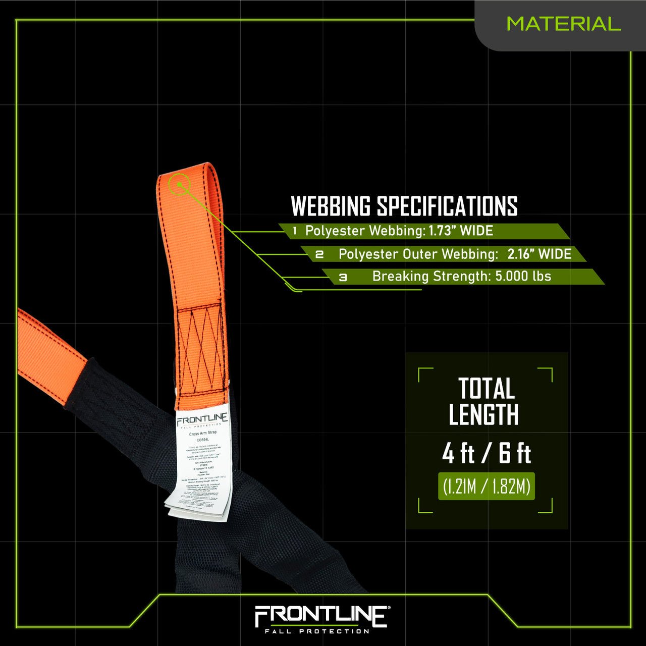 Frontline COSL Concrete Embed Anchor Strap with Looped Ends 6' - Fire Protection Parts