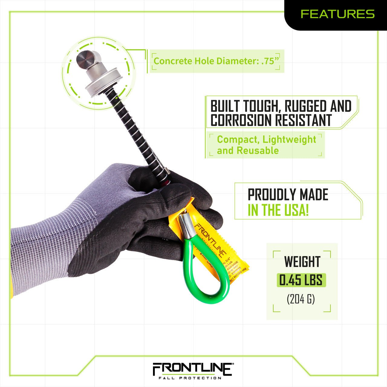 Frontline COT345K Reusable 5K Concrete and Steel Anchor Toggle Bolt - Fire Protection Parts