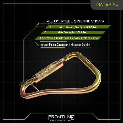 Frontline CSQ120 Large Steel Quarter Turn - locking Carabiner Hook - Fire Protection Parts