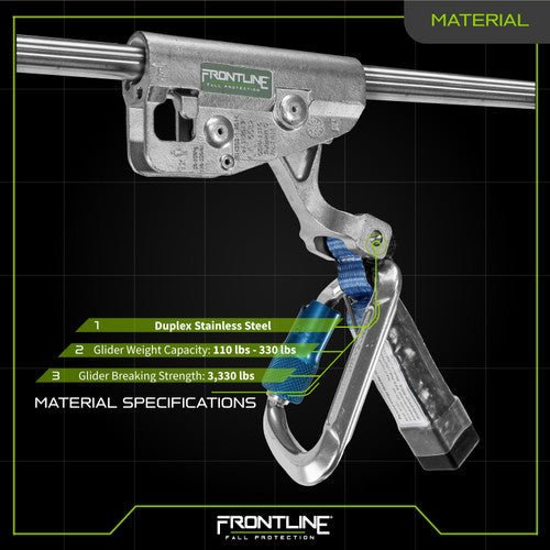 Frontline GLC38 Vertical Ladder Lifeline System Cable Glider - Fire Protection Parts