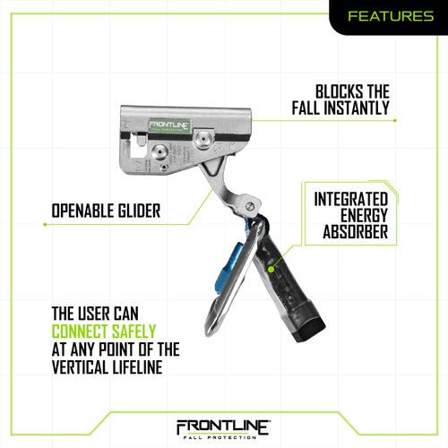 Frontline GLC38 Vertical Ladder Lifeline System Cable Glider - Fire Protection Parts