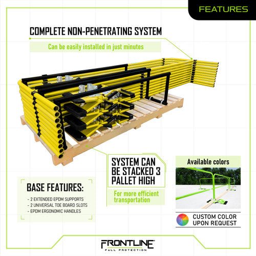 Frontline Guardrail System Non - Penetrating Complete 75' Kit - Fire Protection Parts