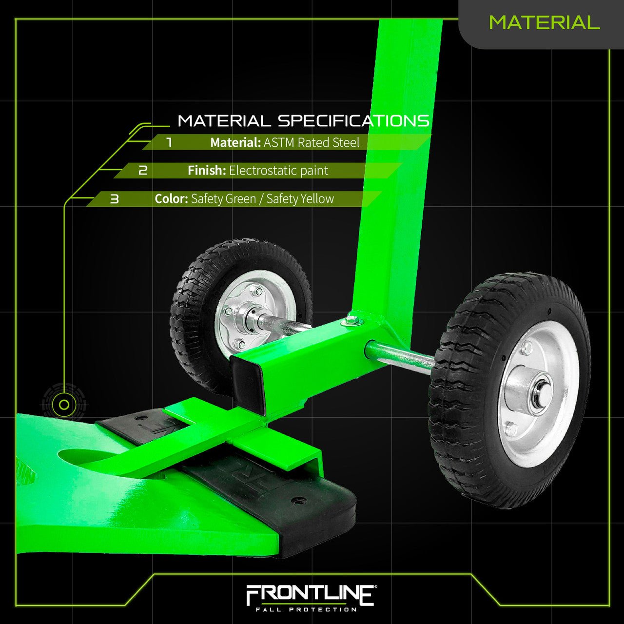 Frontline GUBDOYLW Guardrail Base Lifting Dolly - Fire Protection Parts
