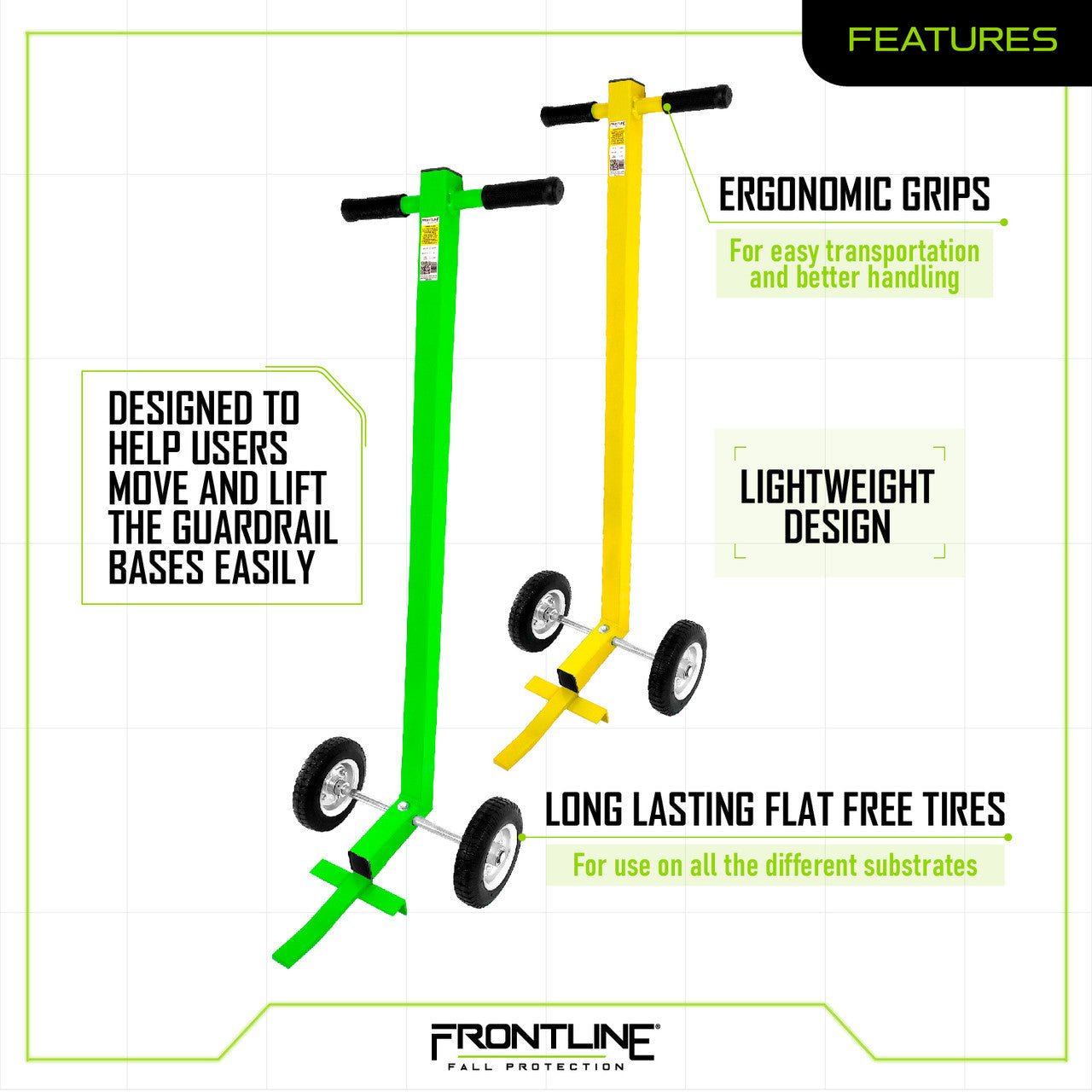 Frontline GUBDOYLW Guardrail Base Lifting Dolly - Fire Protection Parts