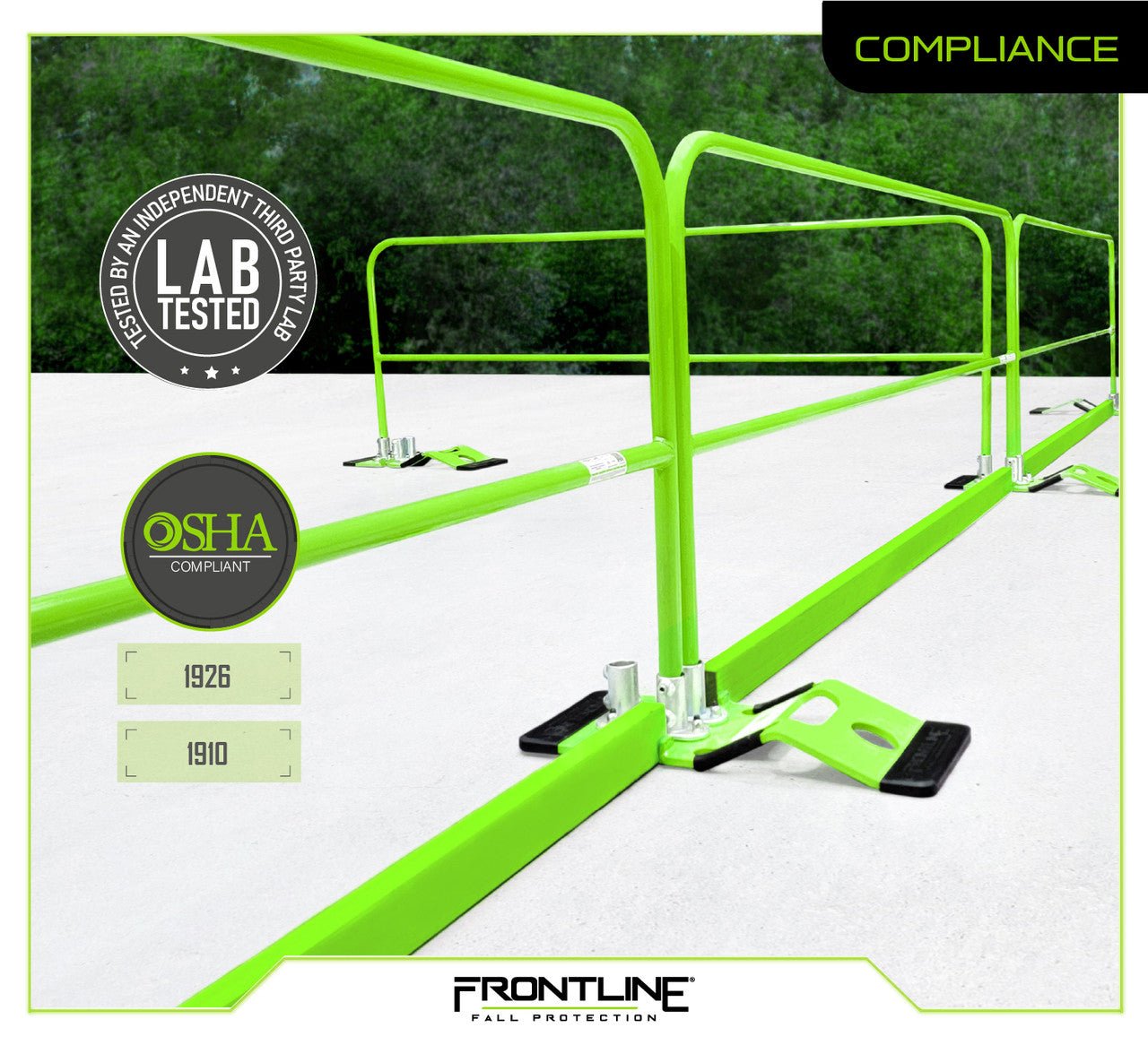 Frontline GUS10 - FXDHDG Guardrail System for Concrete or Steel Substrates 10' - Gray - Fire Protection Parts