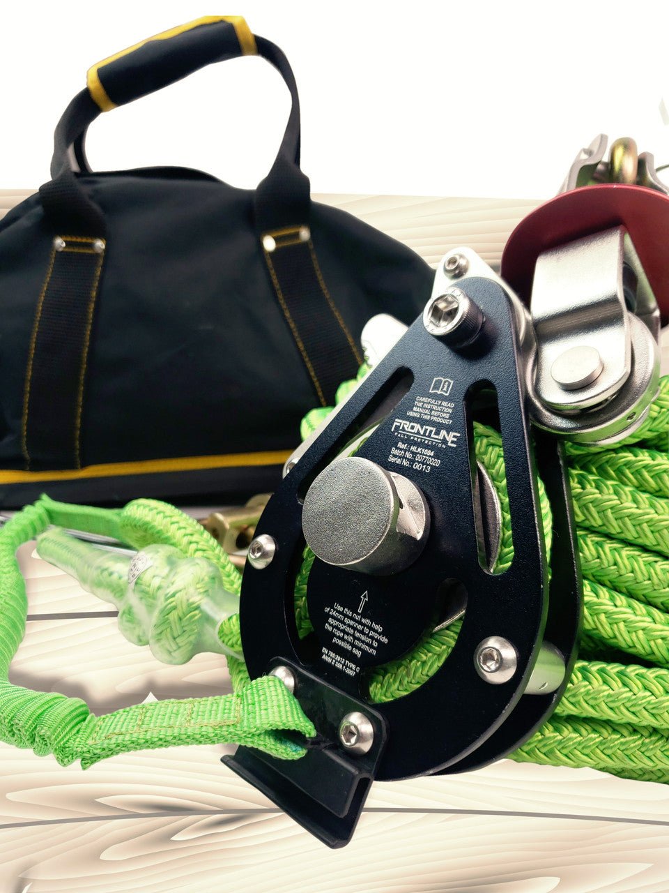 Frontline HLK1004 4 - person 100' Adjustable Horizontal Lifeline System with 6' Anchor Straps - Fire Protection Parts