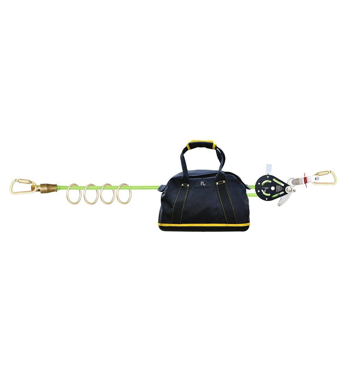 Frontline HLK1004 4 - person 100' Adjustable Horizontal Lifeline System with 6' Anchor Straps - Fire Protection Parts