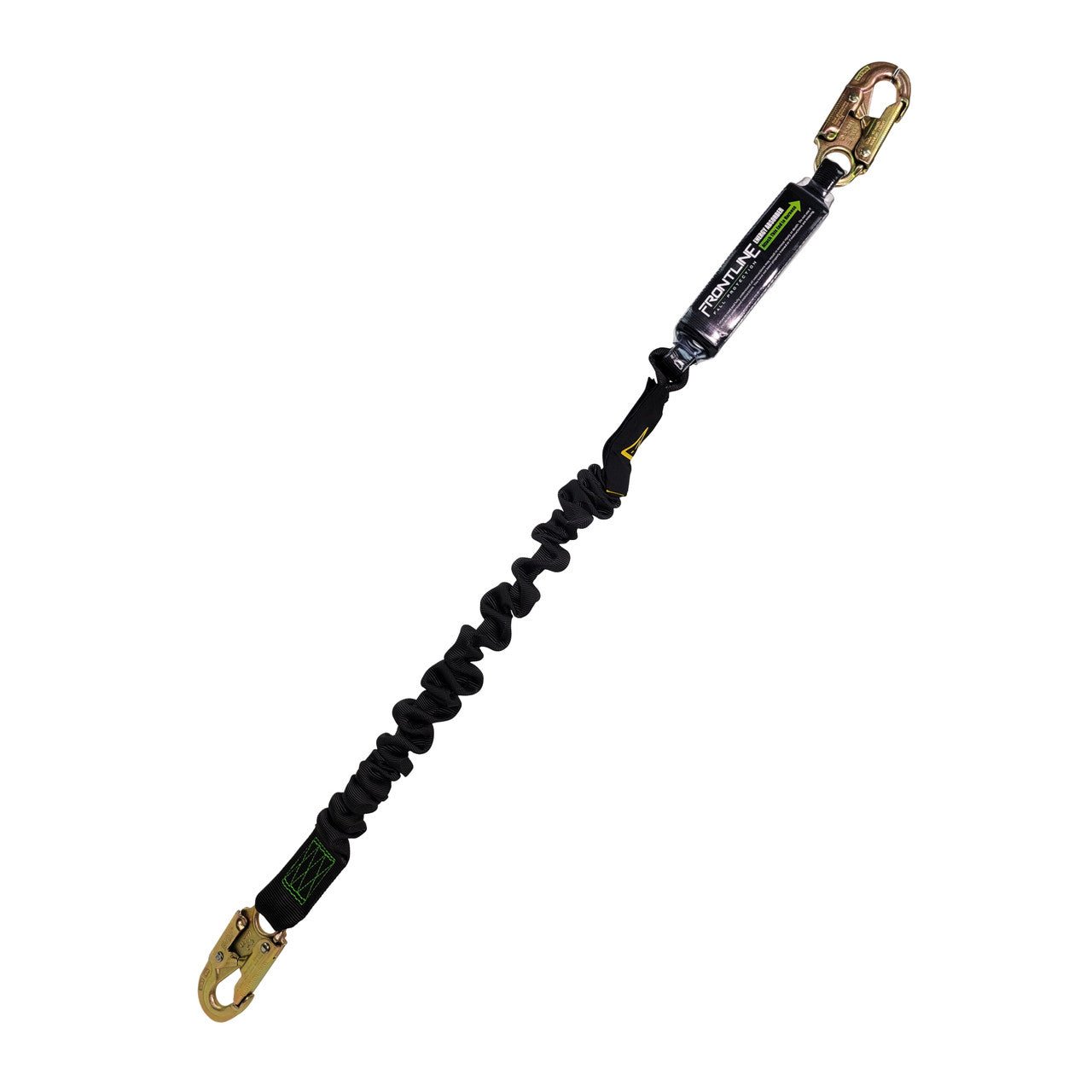Frontline LES61S - US Patriot 6' Single Leg Elastic Lanyard with Snaphooks - Made in USA - Fire Protection Parts