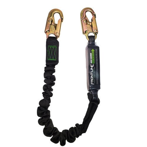 Frontline LES61S - US Patriot 6' Single Leg Elastic Lanyard with Snaphooks - Made in USA - Fire Protection Parts