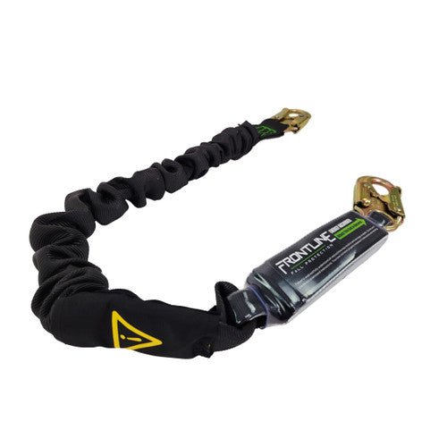 Frontline LES61S - US Patriot 6' Single Leg Elastic Lanyard with Snaphooks - Made in USA - Fire Protection Parts