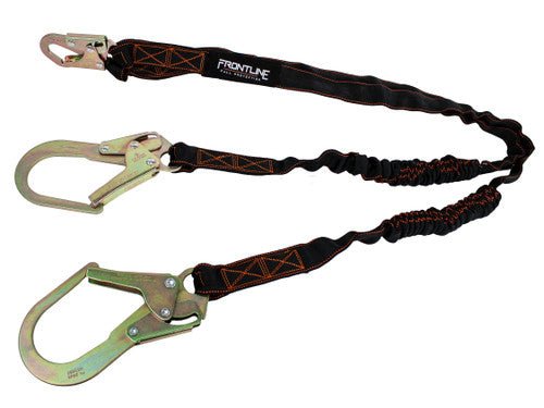 Frontline LIS62R Combat Twin Leg 6' Rebar Hook Lanyard with Internal Shock Absorber - Fire Protection Parts