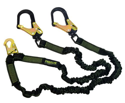 Frontline LIS62RA Elite Lite Elastic Twin Leg 6' Aluminum Rebar Hook Lanyard - Fire Protection Parts
