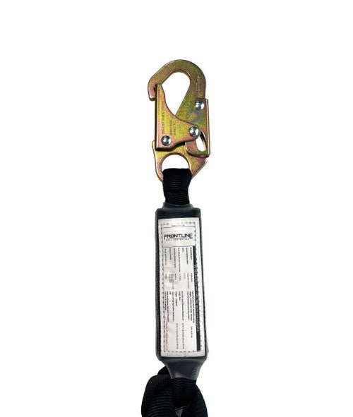 Frontline LPO62RADJ Combat 6' Tie - Back Double Leg Shock Absorbing Lanyard with Rebar Hooks - Fire Protection Parts