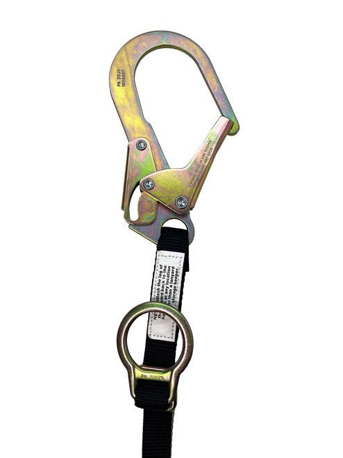 Frontline LPO62RADJ Combat 6' Tie - Back Double Leg Shock Absorbing Lanyard with Rebar Hooks - Fire Protection Parts
