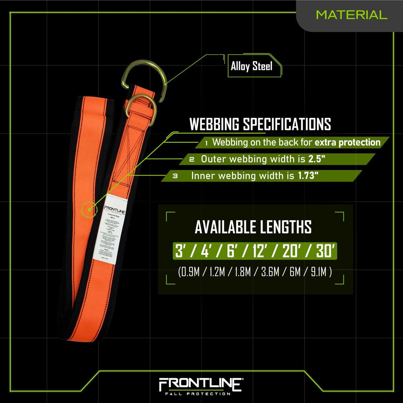 Frontline MPS Cross Arm Strap with Reinforced Webbing 3' - Fire Protection Parts