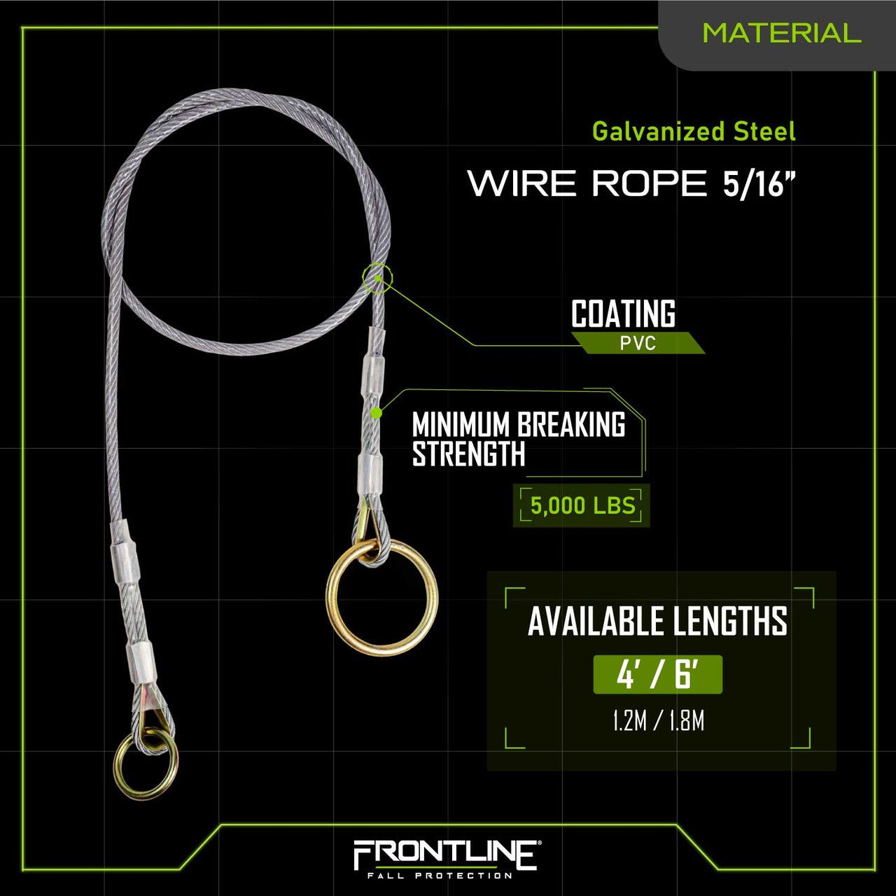 Frontline MPW Wire Rope Choker Anchor 6' - Fire Protection Parts