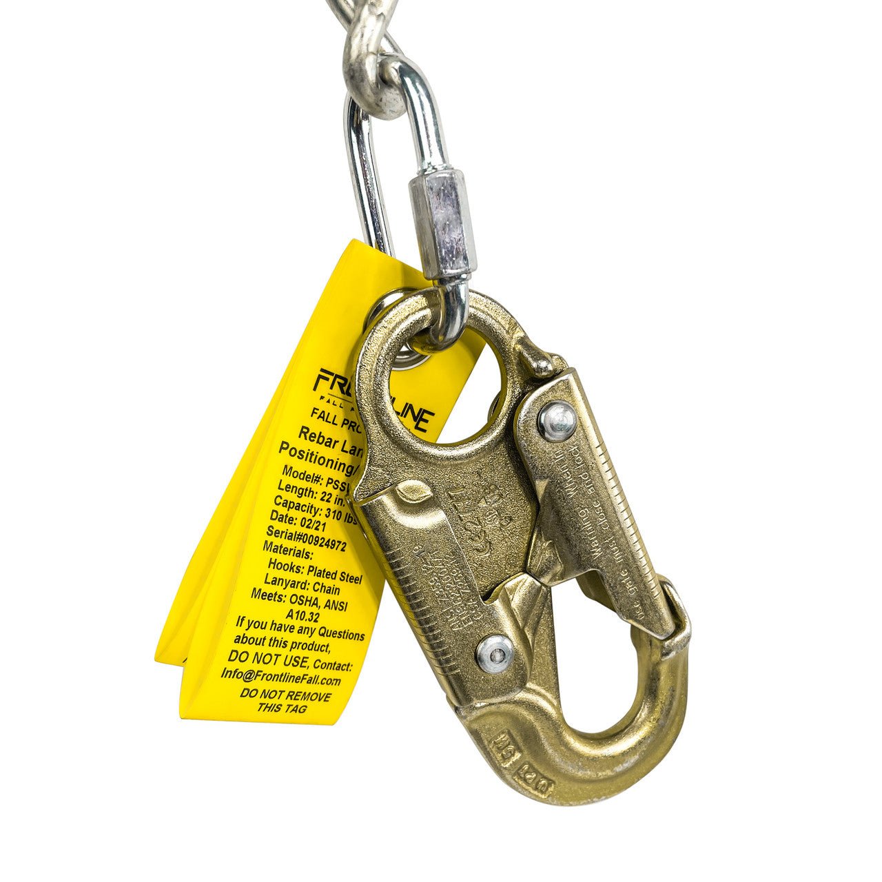 Frontline PSSW2R - US Patriot Positioning Chain with Swiveling Hook - Made in USA - Fire Protection Parts