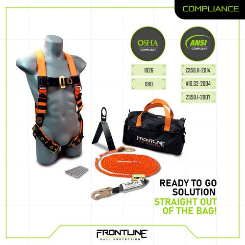 Frontline RK5PTB25 Combat Complete Roofers Kit with 25' Lifeline - Fire Protection Parts