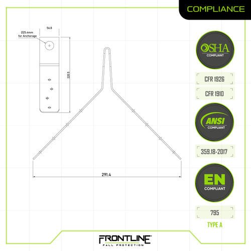 Frontline ROSU02 Hinged Steel Roof Anchor - Fire Protection Parts