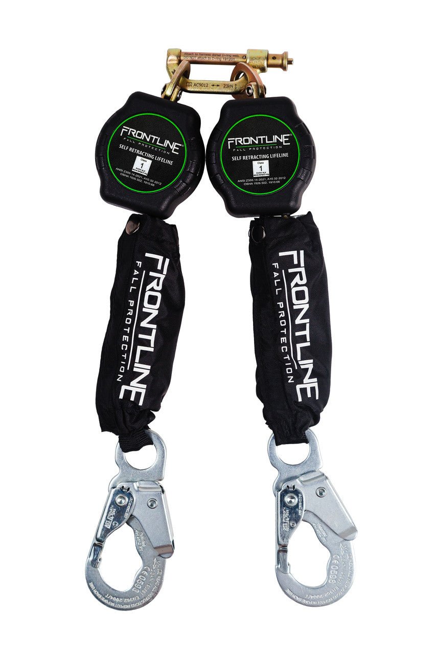 Frontline RPA062S Aramid Twin Fiber Web Single Leg 6' SRL with Steel Snap Hook Ends - Fire Protection Parts