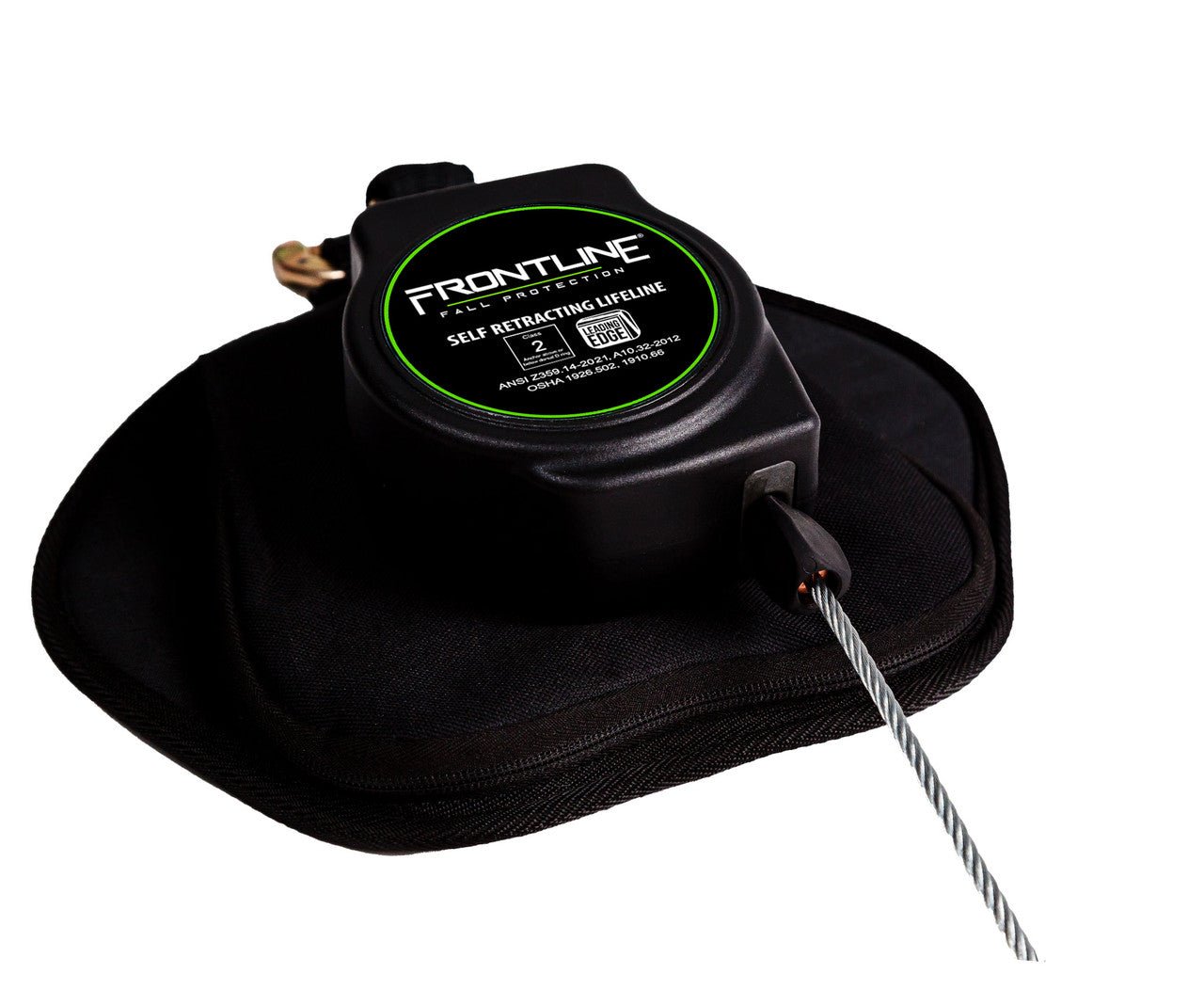 Frontline RPG081RLE Leading Edge Cable Single Leg 8' SRL with Steel Rebar Hook End - Fire Protection Parts