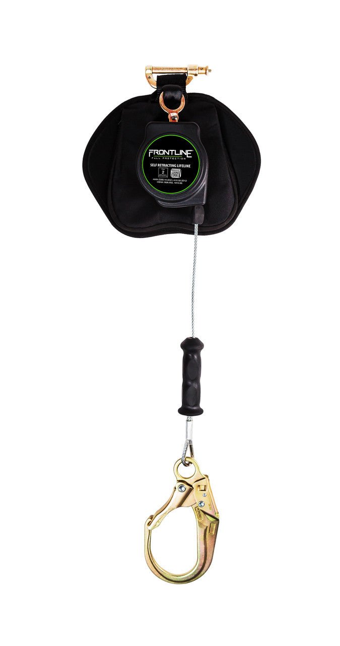 Frontline RPG081RLE Leading Edge Cable Single Leg 8' SRL with Steel Rebar Hook End - Fire Protection Parts