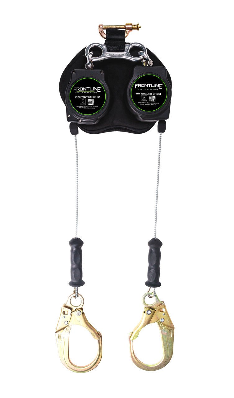 Frontline RPG082RLE Leading Edge Cable Twin Leg 8' SRL with Steel Rebar Hook Ends - Fire Protection Parts