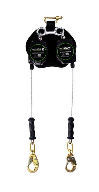 Frontline RPG082SLE Leading Edge Cable Twin Leg 8' SRL with Steel Snap Hook Ends - Fire Protection Parts