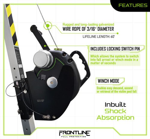 Frontline RPG603W MEGApod 60' 3 - Way Self Retractable Lifeline with Retrieval System - Fire Protection Parts