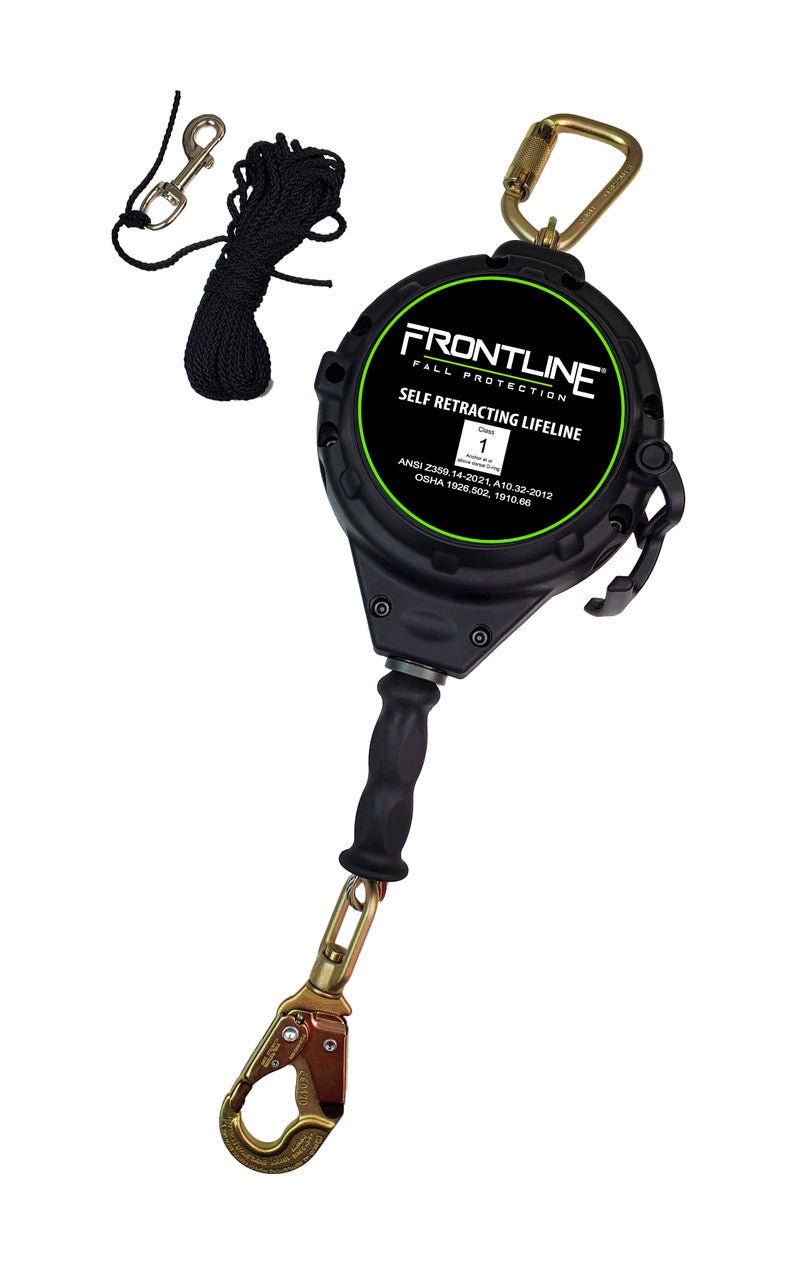 Frontline RPGC Cable Single Leg SRL with Steel Snap Hook End with Carry on Handle and Tagline - Fire Protection Parts