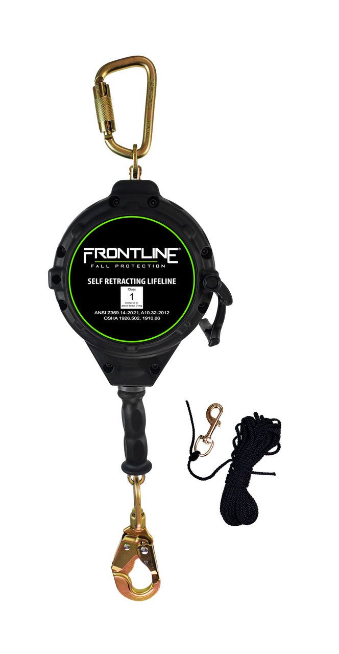 Frontline RPGC Cable Single Leg SRL with Steel Snap Hook End with Carry on Handle and Tagline - Fire Protection Parts