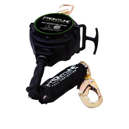 Frontline RPGCLE Leading Edge Cable Single Leg SRL with Steel Snap Hook End with Carry on Handle and Tagline - Fire Protection Parts