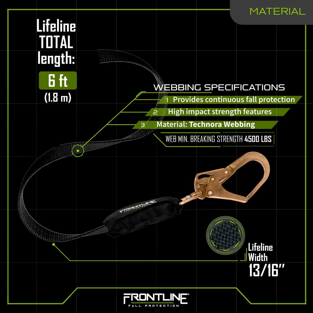 Frontline RPW062R Web Twin Leg 6' SRL with Steel Rebar Hook Ends - Fire Protection Parts