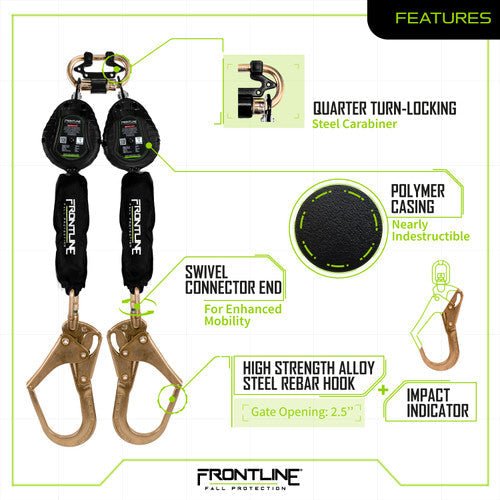 Frontline RPW062R Web Twin Leg 6' SRL with Steel Rebar Hook Ends - Fire Protection Parts